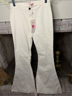 NWT Buddy Love White Flare Jeans 27 Bell Bottom Raw Hem